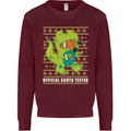 Christmas Official Santa T-Rex Dinosaur Mens Sweatshirt Jumper Maroon