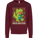 Christmas Official Santa T-Rex Dinosaur Mens Sweatshirt Jumper Maroon