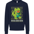 Christmas Official Santa T-Rex Dinosaur Mens Sweatshirt Jumper Navy Blue