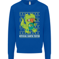 Christmas Official Santa T-Rex Dinosaur Mens Sweatshirt Jumper Royal Blue