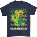Christmas Official Santa T-Rex Dinosaur Mens T-Shirt Cotton Gildan Navy Blue