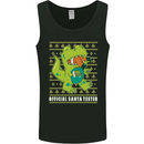 Christmas Official Santa T-Rex Dinosaur Mens Vest Tank Top Black