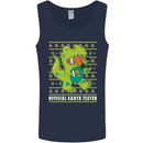 Christmas Official Santa T-Rex Dinosaur Mens Vest Tank Top Navy Blue
