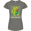 Christmas Official Santa T-Rex Dinosaur Womens Petite Cut T-Shirt Charcoal