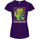 Christmas Official Santa T-Rex Dinosaur Womens Petite Cut T-Shirt Purple