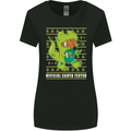 Christmas Official Santa T-Rex Dinosaur Womens Wider Cut T-Shirt Black