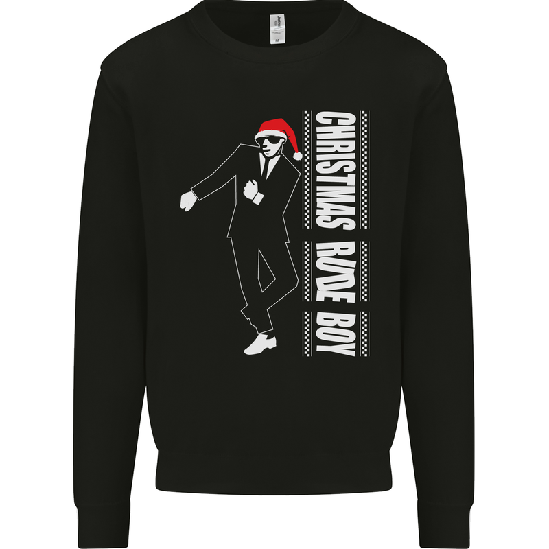 Christmas Original Rude Boy 2Tone 2 Tone Kids Sweatshirt Jumper Black