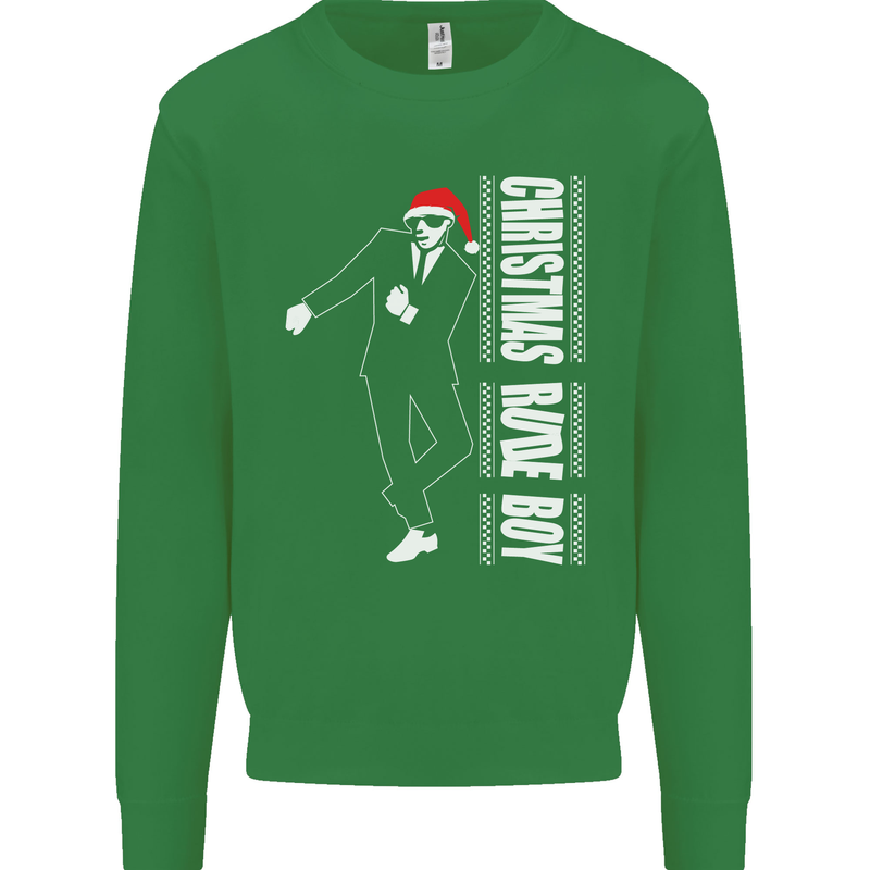 Christmas Original Rude Boy 2Tone 2 Tone Kids Sweatshirt Jumper Irish Green