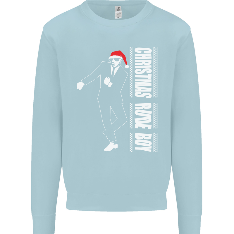 Christmas Original Rude Boy 2Tone 2 Tone Kids Sweatshirt Jumper Light Blue