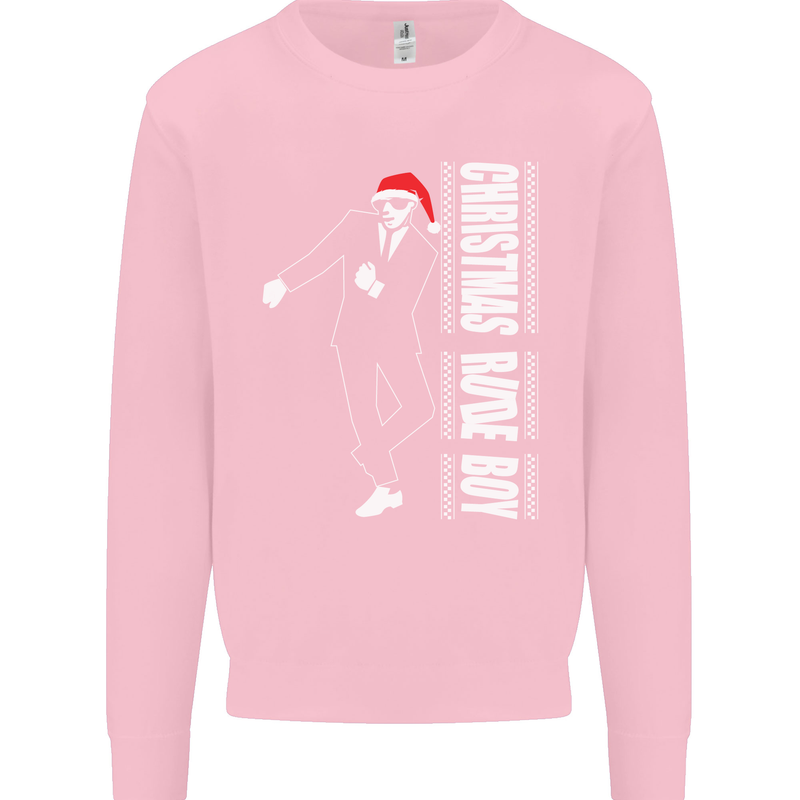 Christmas Original Rude Boy 2Tone 2 Tone Kids Sweatshirt Jumper Light Pink