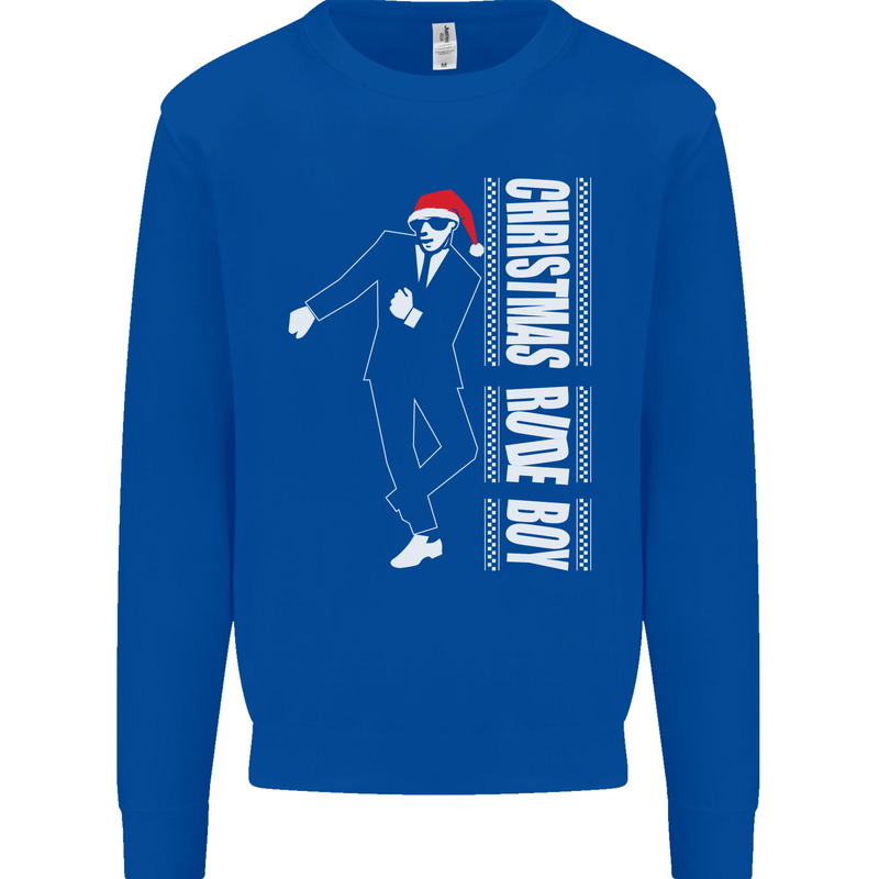 Christmas Original Rude Boy 2Tone 2 Tone Kids Sweatshirt Jumper Royal Blue