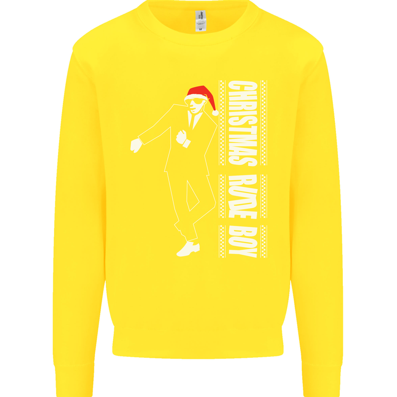 Christmas Original Rude Boy 2Tone 2 Tone Kids Sweatshirt Jumper Yellow