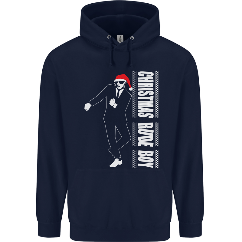 Christmas Original Rude Boy 2Tone 2 Tone Mens 80% Cotton Hoodie Navy Blue