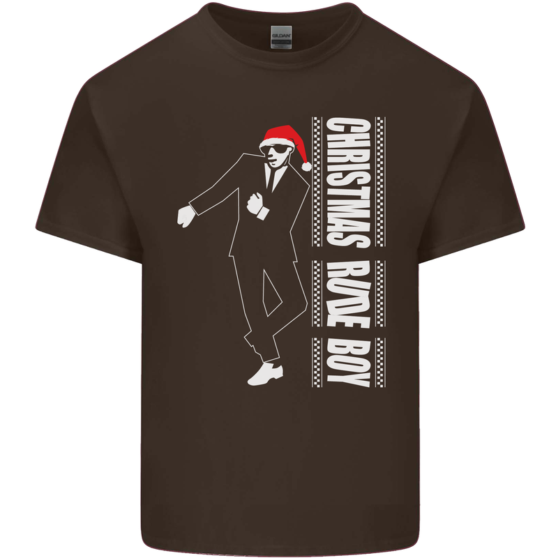 Christmas Original Rude Boy 2Tone 2 Tone Mens Cotton T-Shirt Tee Top Dark Chocolate