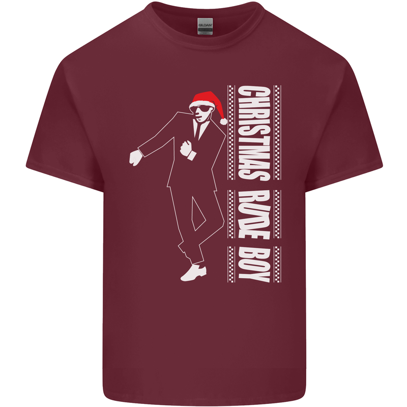 Christmas Original Rude Boy 2Tone 2 Tone Mens Cotton T-Shirt Tee Top Maroon