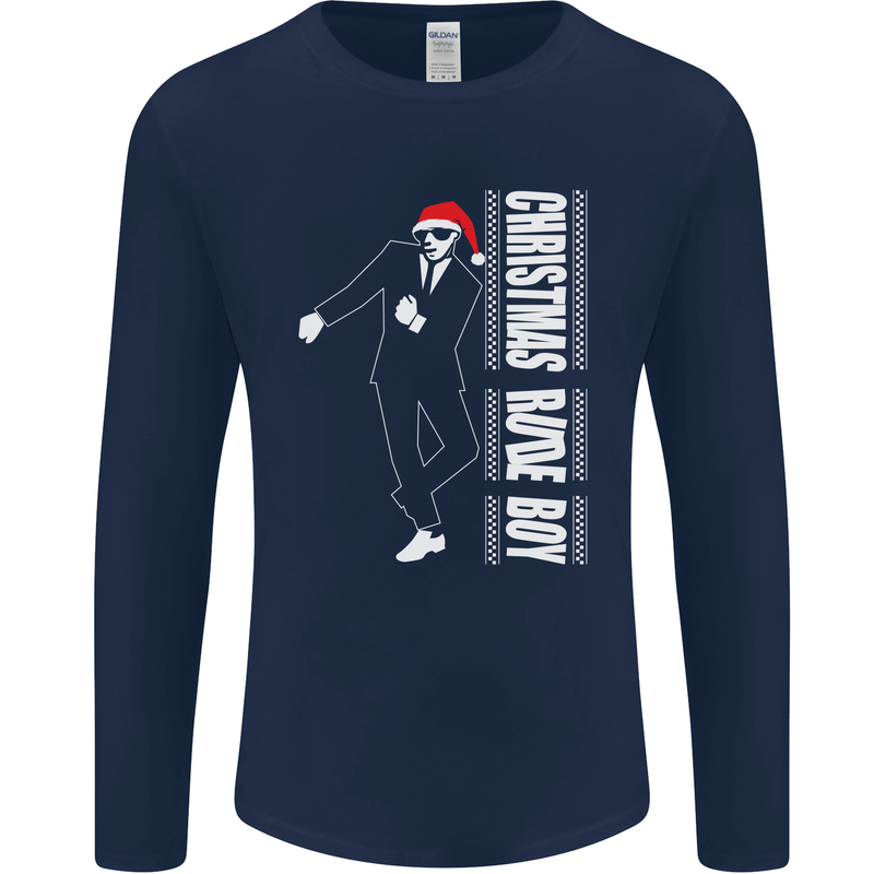 Christmas Original Rude Boy 2Tone 2 Tone Mens Long Sleeve T-Shirt Navy Blue