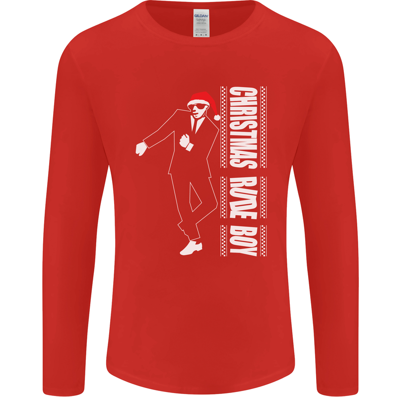 Christmas Original Rude Boy 2Tone 2 Tone Mens Long Sleeve T-Shirt Red