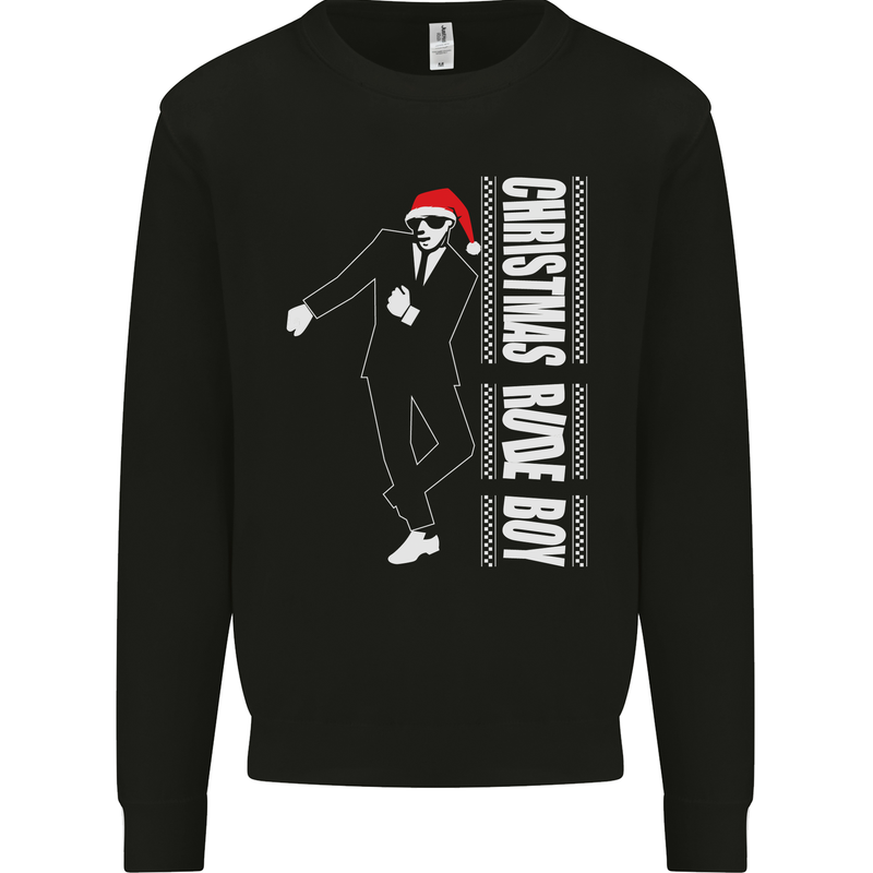 Christmas Original Rude Boy 2Tone 2 Tone Mens Sweatshirt Jumper Black