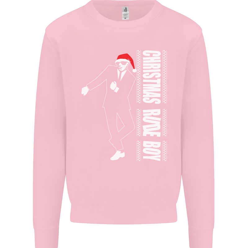 Christmas Original Rude Boy 2Tone 2 Tone Mens Sweatshirt Jumper Light Pink