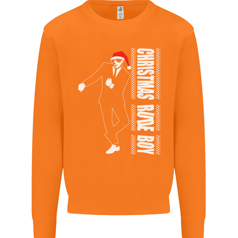 Christmas Original Rude Boy 2Tone 2 Tone Mens Sweatshirt Jumper Orange