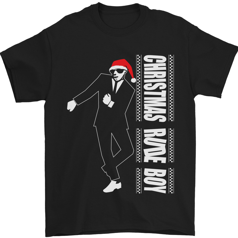 Christmas Original Rude Boy 2Tone 2 Tone Mens T-Shirt Cotton Gildan Black
