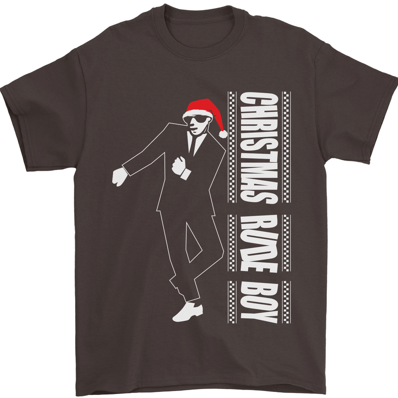Christmas Original Rude Boy 2Tone 2 Tone Mens T-Shirt Cotton Gildan Dark Chocolate