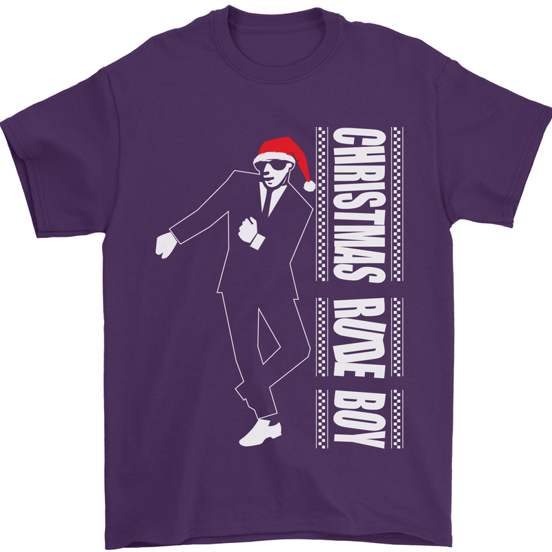 Christmas Original Rude Boy 2Tone 2 Tone Mens T-Shirt Cotton Gildan Purple