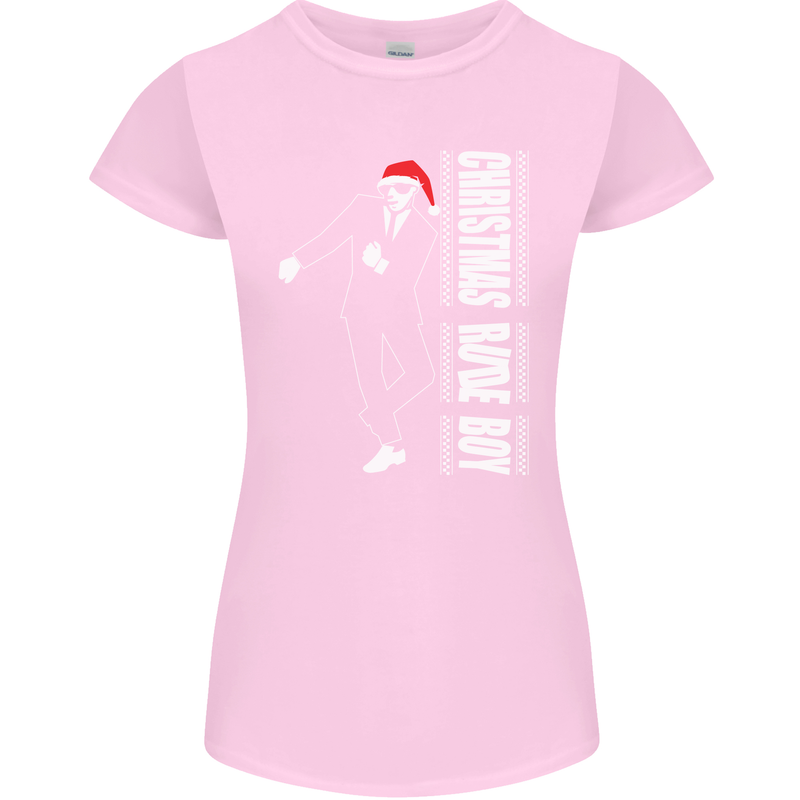 Christmas Original Rude Boy 2Tone 2 Tone Womens Petite Cut T-Shirt Light Pink
