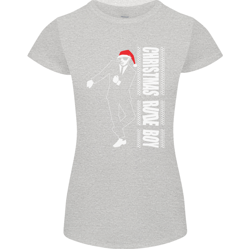 Christmas Original Rude Boy 2Tone 2 Tone Womens Petite Cut T-Shirt Sports Grey