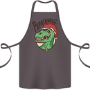 Christmas Papasaurus T-Rex Dinosaur Cotton Apron 100% Organic Dark Grey