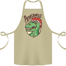 Christmas Papasaurus T-Rex Dinosaur Cotton Apron 100% Organic Khaki