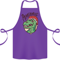 Christmas Papasaurus T-Rex Dinosaur Cotton Apron 100% Organic Purple