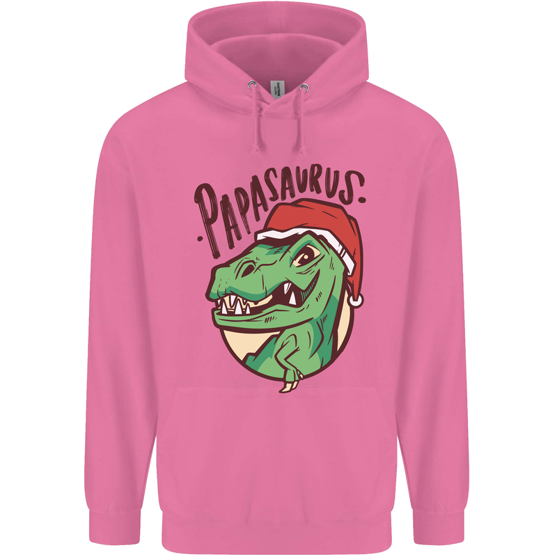 Christmas Papasaurus T-Rex Dinosaur Mens 80% Cotton Hoodie Azelea