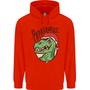 Christmas Papasaurus T-Rex Dinosaur Mens 80% Cotton Hoodie Bright Red
