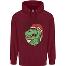 Christmas Papasaurus T-Rex Dinosaur Mens 80% Cotton Hoodie Maroon