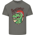 Christmas Papasaurus T-Rex Dinosaur Mens Cotton T-Shirt Tee Top Charcoal