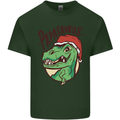 Christmas Papasaurus T-Rex Dinosaur Mens Cotton T-Shirt Tee Top Forest Green