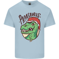Christmas Papasaurus T-Rex Dinosaur Mens Cotton T-Shirt Tee Top Light Blue