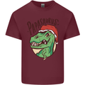 Christmas Papasaurus T-Rex Dinosaur Mens Cotton T-Shirt Tee Top Maroon