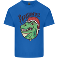 Christmas Papasaurus T-Rex Dinosaur Mens Cotton T-Shirt Tee Top Royal Blue