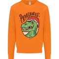 Christmas Papasaurus T-Rex Dinosaur Mens Sweatshirt Jumper Orange