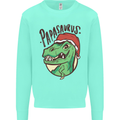 Christmas Papasaurus T-Rex Dinosaur Mens Sweatshirt Jumper Peppermint