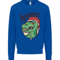 Christmas Papasaurus T-Rex Dinosaur Mens Sweatshirt Jumper Royal Blue