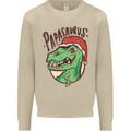 Christmas Papasaurus T-Rex Dinosaur Mens Sweatshirt Jumper Sand