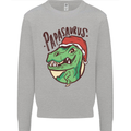 Christmas Papasaurus T-Rex Dinosaur Mens Sweatshirt Jumper Sports Grey