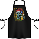 Christmas Party Skull Drinking Beer Alcohol Cotton Apron 100% Organic Black
