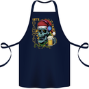 Christmas Party Skull Drinking Beer Alcohol Cotton Apron 100% Organic Navy Blue