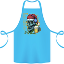 Christmas Party Skull Drinking Beer Alcohol Cotton Apron 100% Organic Turquoise