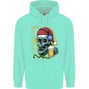 Christmas Party Skull Drinking Beer Alcohol Mens 80% Cotton Hoodie Peppermint