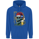 Christmas Party Skull Drinking Beer Alcohol Mens 80% Cotton Hoodie Royal Blue